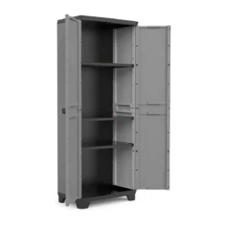 Keter Alto Armadio Grigio Multiuso da Esterno Ripostiglio Organizer Tuttopiani