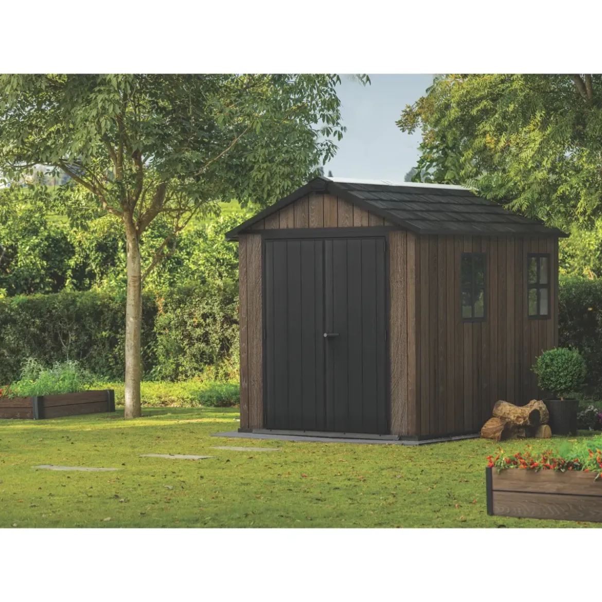Keter Apex Casetta da Giardino in Resina Effetto Legno 287x230x246 cm