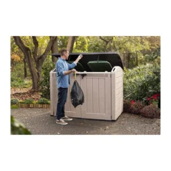 Keter Box da Giardino per Esterno Beige Armadio Resina Pavimento Grande Compatto