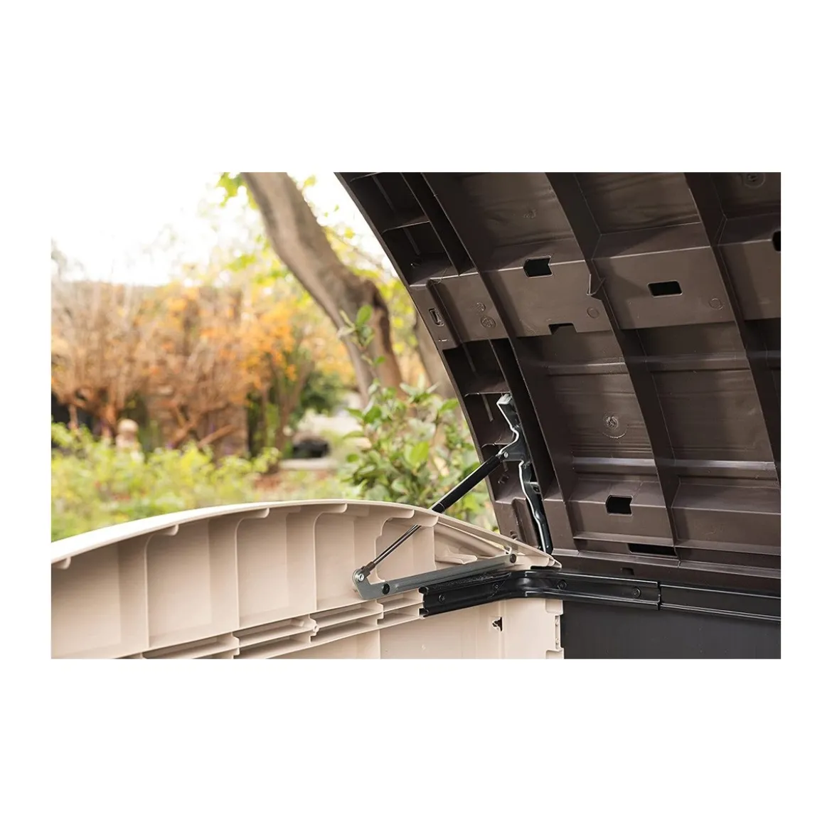 Keter Box da Giardino per Esterno Beige Armadio Resina Pavimento Grande Compatto