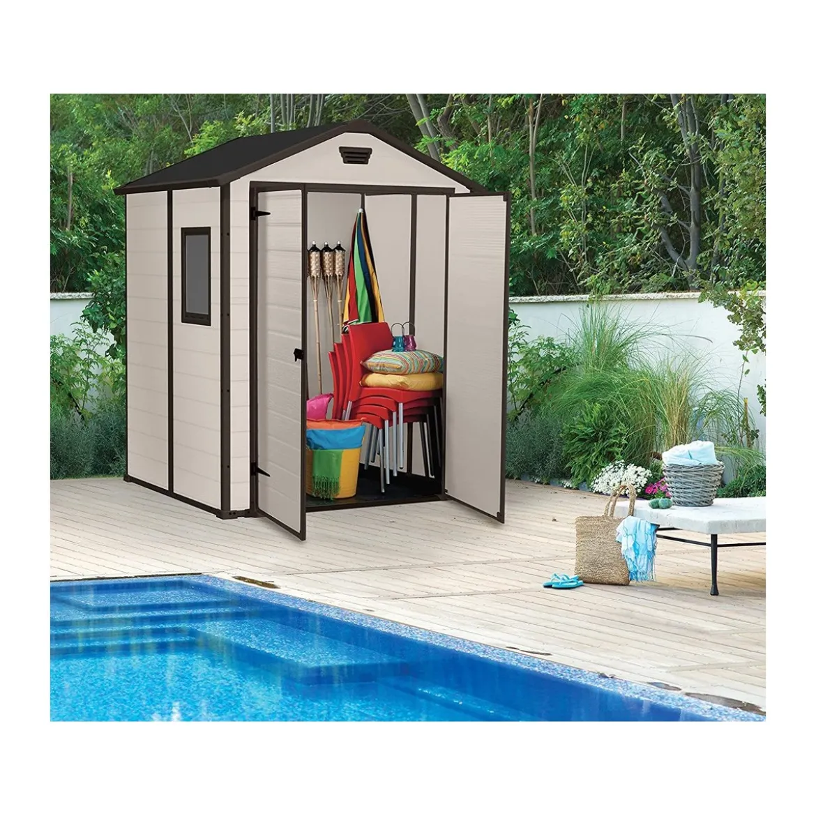Keter Box per Esterno Porta Attrezzi Casetta Manor 185x152 in Resina Beige