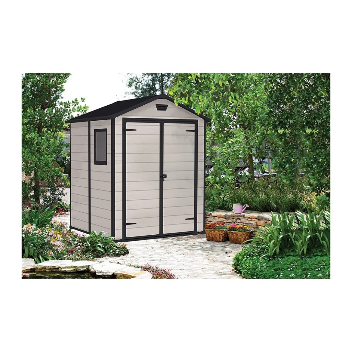 Keter Box per Esterno Porta Attrezzi Casetta Manor 185x152 in Resina Beige