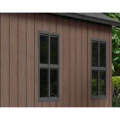 Keter Newton Plus Casetta da Giardino 230x413 PVC Effetto Legno 2 Ante