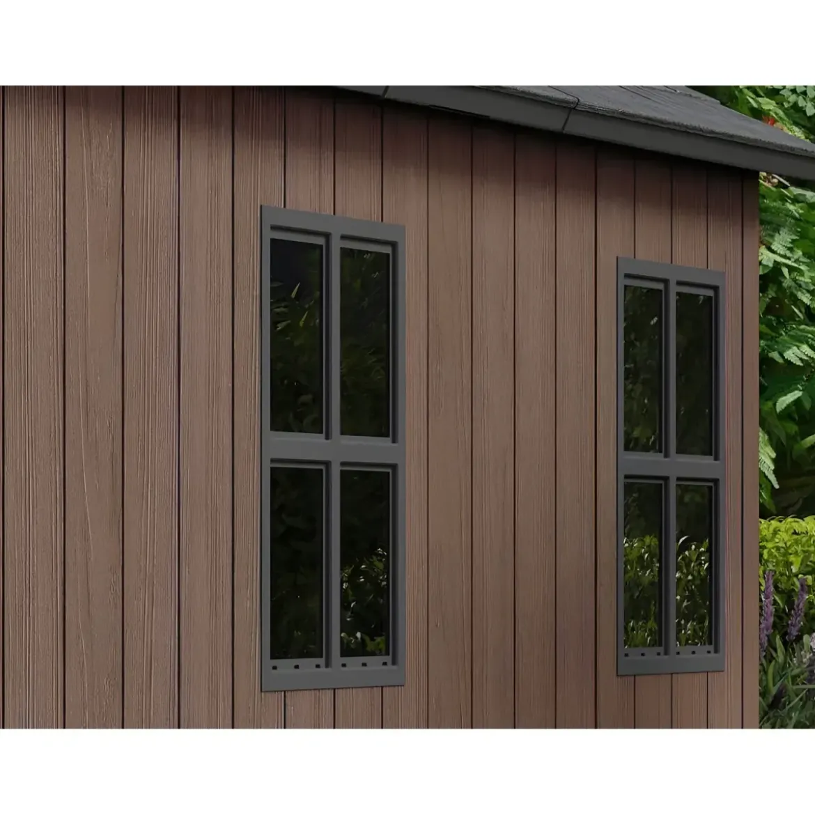 Keter Newton Plus Casetta da Giardino 230x413 PVC Effetto Legno 2 Ante