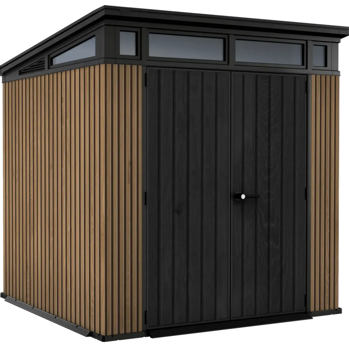 Keter Pent Casetta da Giardino 2x2 Resina Effetto Legno Doghe Veneziane