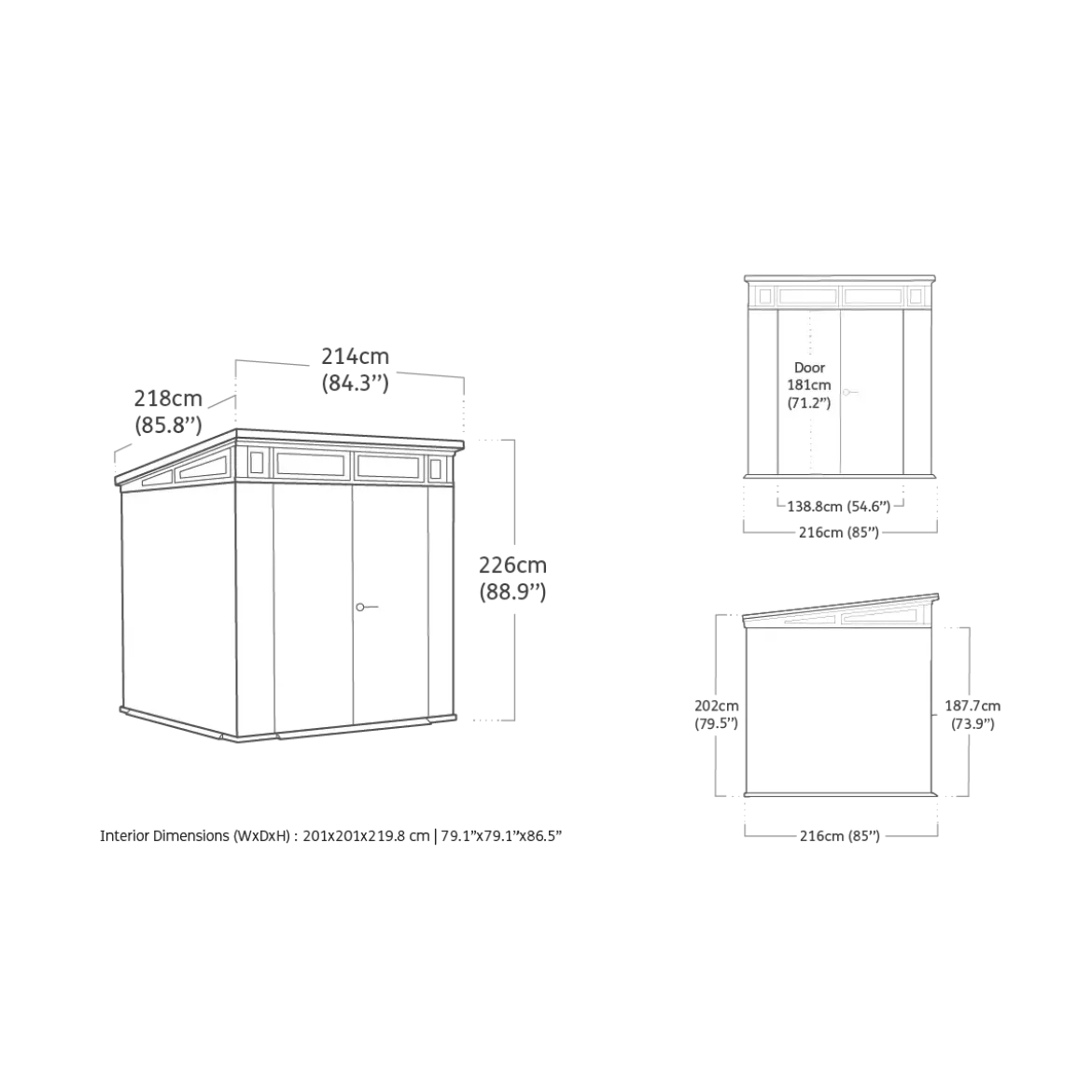 Keter Pent Casetta da Giardino 2x2 Resina Effetto Legno Doghe Veneziane