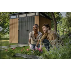 Keter Pent Casetta da Giardino 277x218 Resina Effetto Legno Finestre