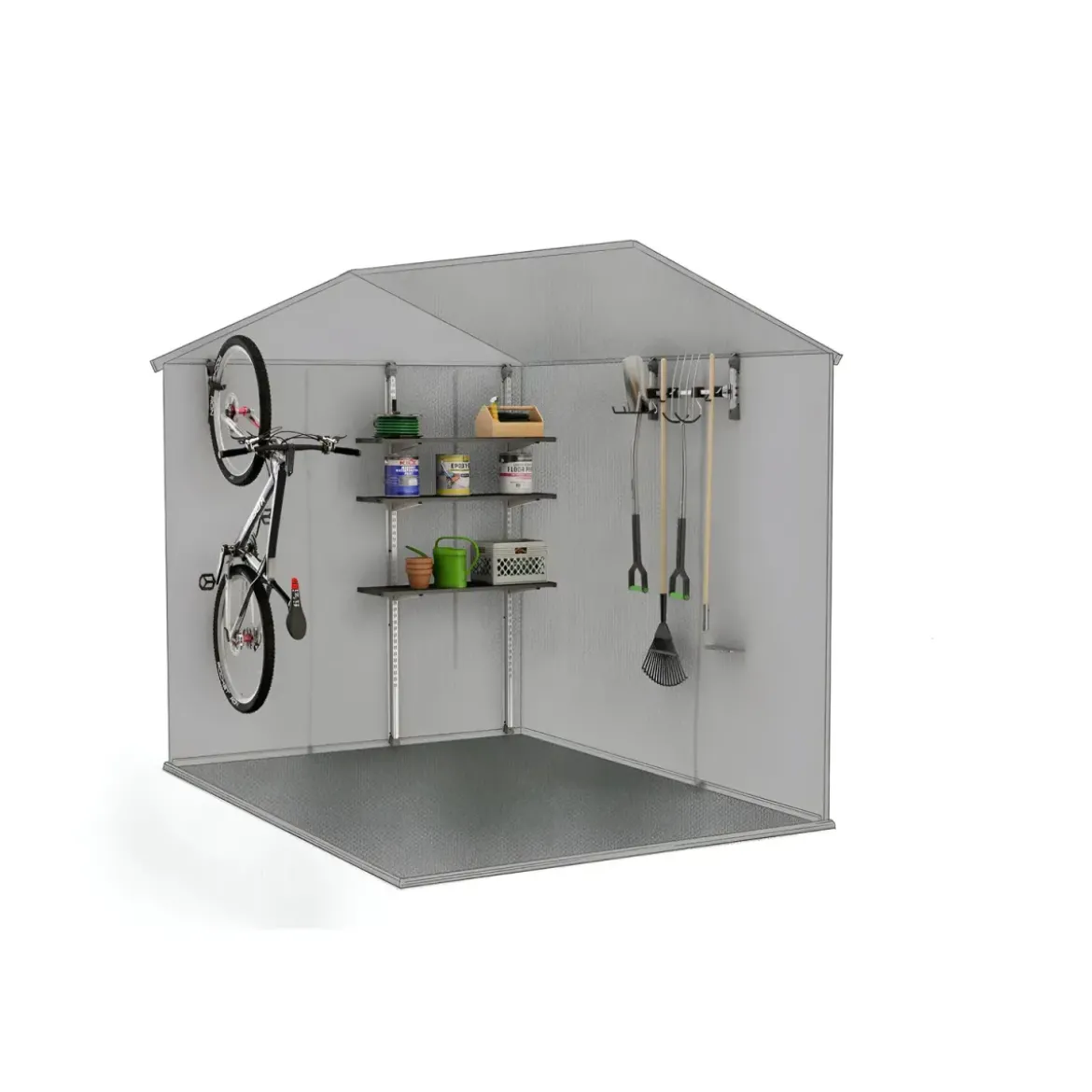Kit Appendi Attrezzi Keter per Casette da Giardino 4 Ganci 74x15x30cm