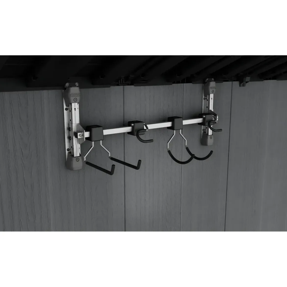 Kit Appendi Attrezzi Keter per Casette da Giardino 4 Ganci 74x15x30cm
