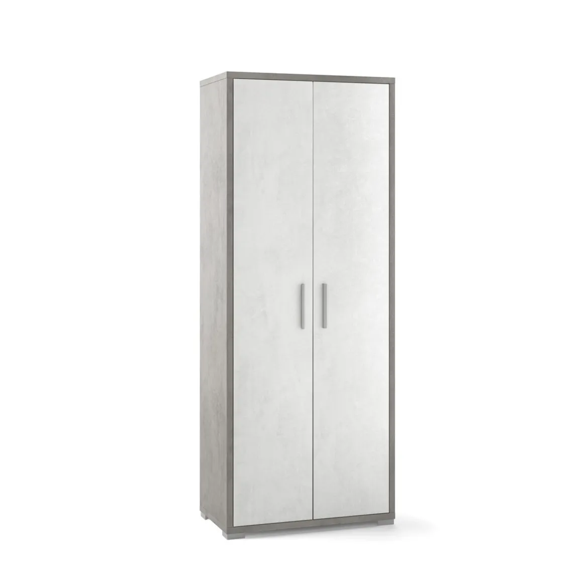 Kit Armadio Alto 2 Ante 180 cm Ossido Grigio Multiuso da Ufficio Mobile Moderno