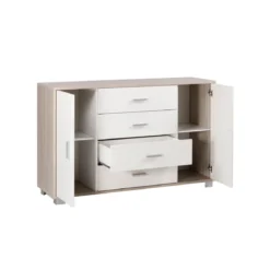 Kit Mobile Madia 2 Ante 4 Cassetti Olmo 140 Contenitore Buffet Credenza Salotto