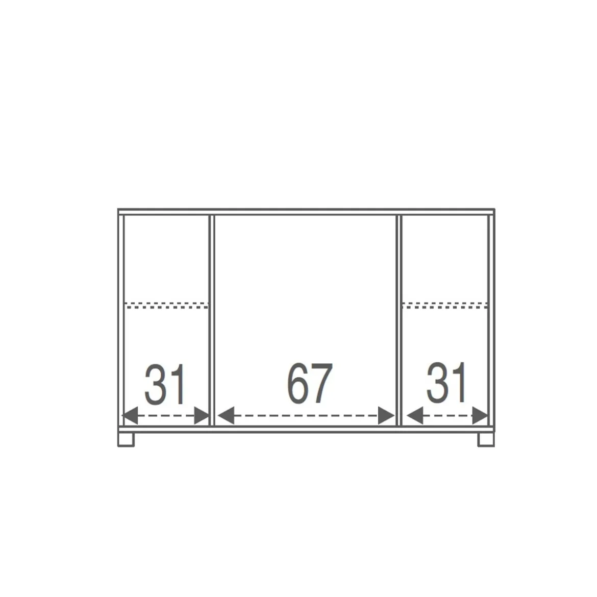 Kit Mobile Madia 2 Ante 4 Cassetti Olmo 140 Contenitore Buffet Credenza Salotto