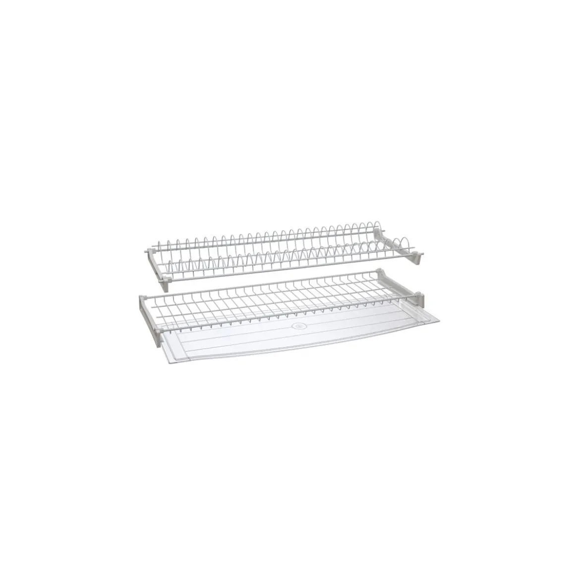 Kit scolapiatti in alluminio con vaschetta raccogli gocce lunghezza 76 cm