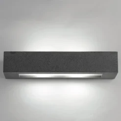 Lampada a Muro Applique Rettangolare Cemento Luce da Parete Interno