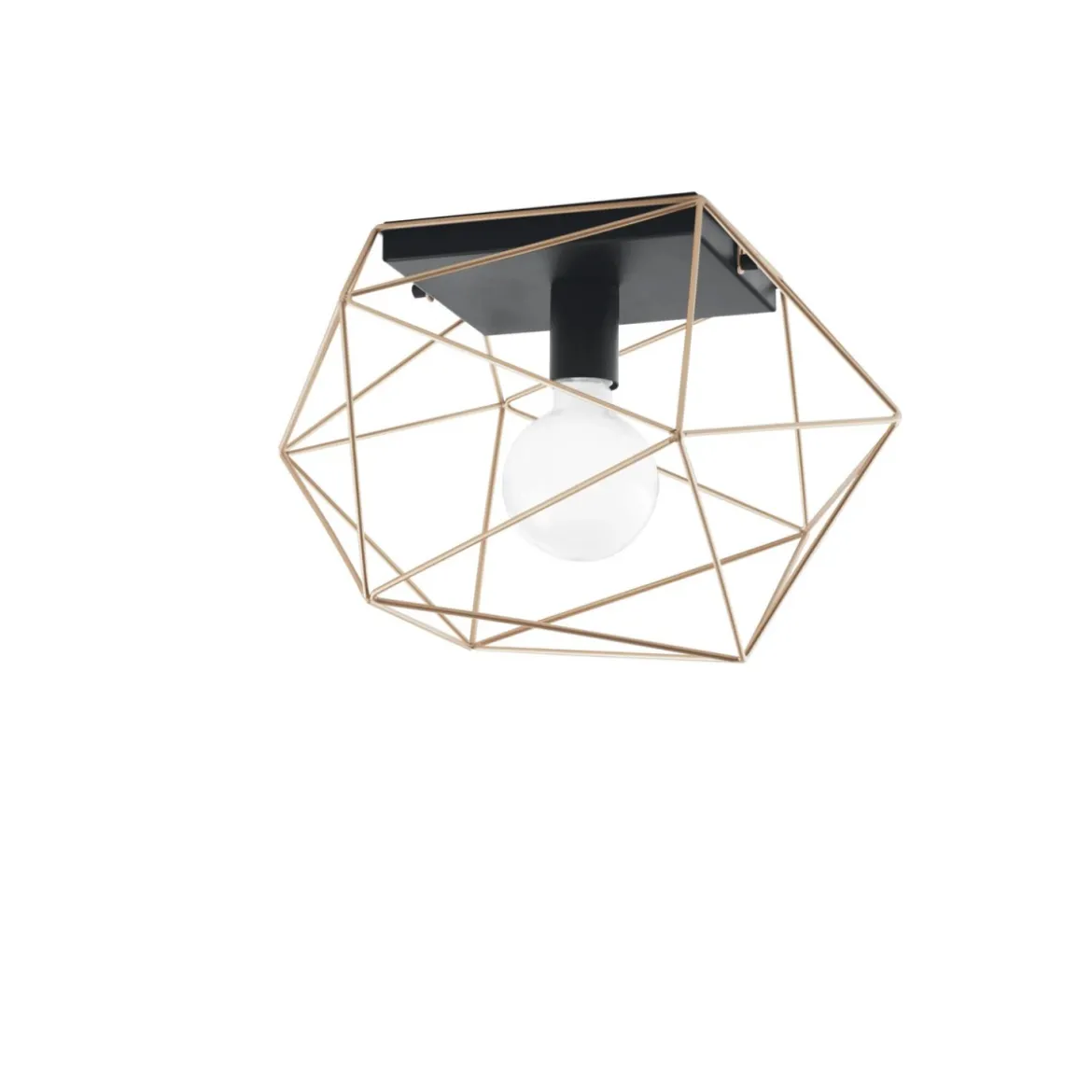 Lampada a Soffitto Moderna Plafoniera Oro Intec con Punto Luce E27