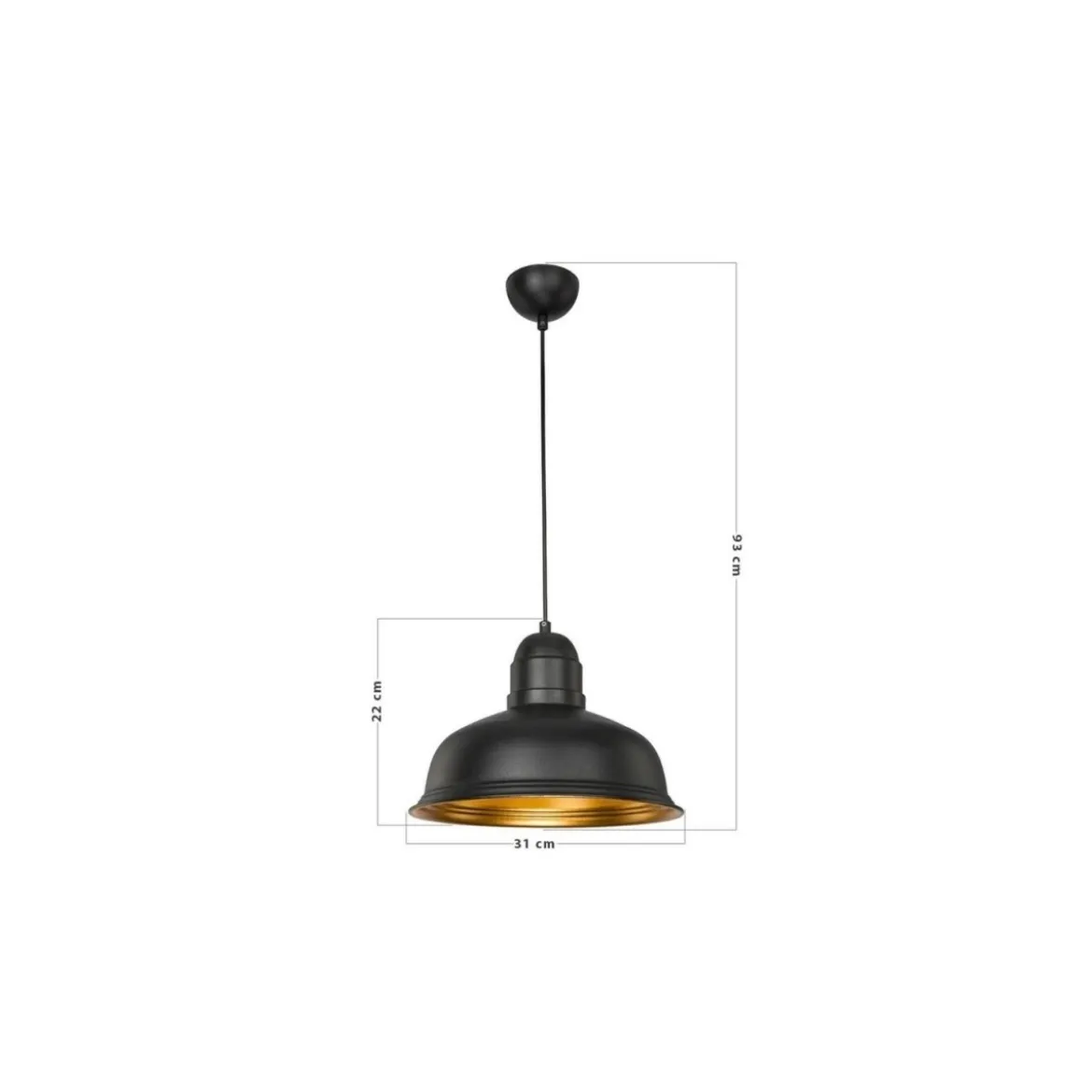 Lampada a Sospensione per Camera Salone in Metallo Nero Lampadario Sospeso