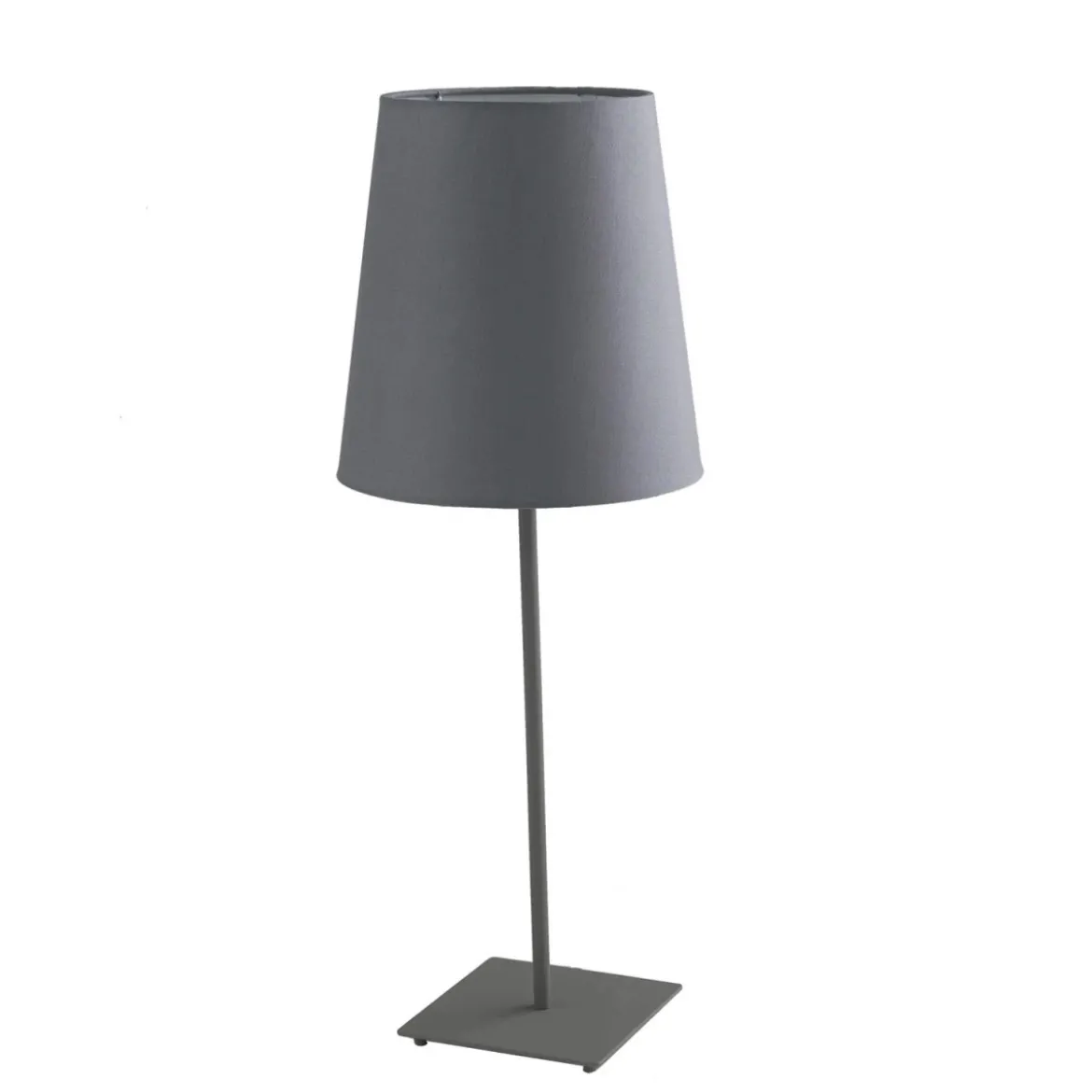 Lampada con Paralume in Tessuto Luce da Tavolo Moderna in Metallo Grigio