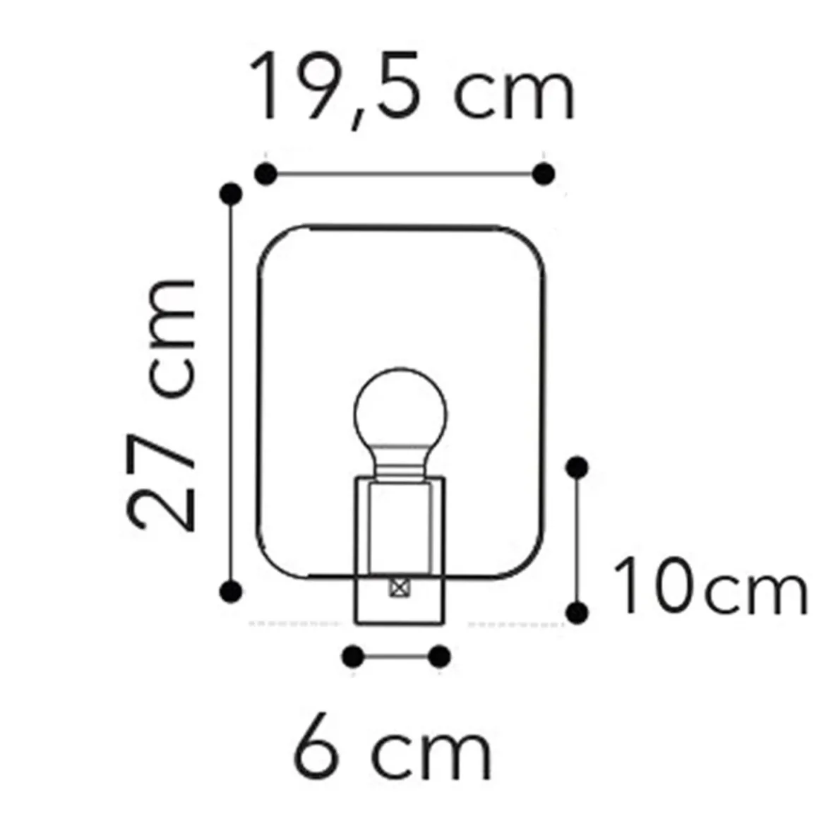 Lampada da Parete Intec Applique Moderna Lampadina E27 Luce per Interno