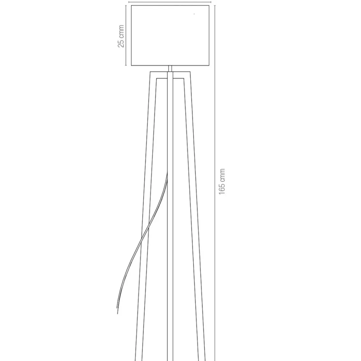 Lampada da Pavimento in Legno Lumetto Piantana con Paralume in Tessuto