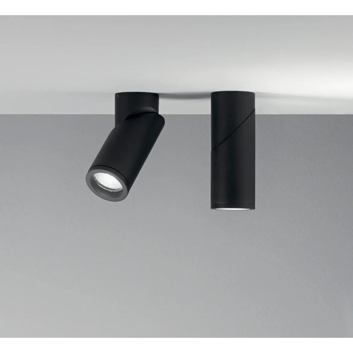 Lampada Faretto Nero Orientabile Luce da Soffitto Plafoniera Rotonda