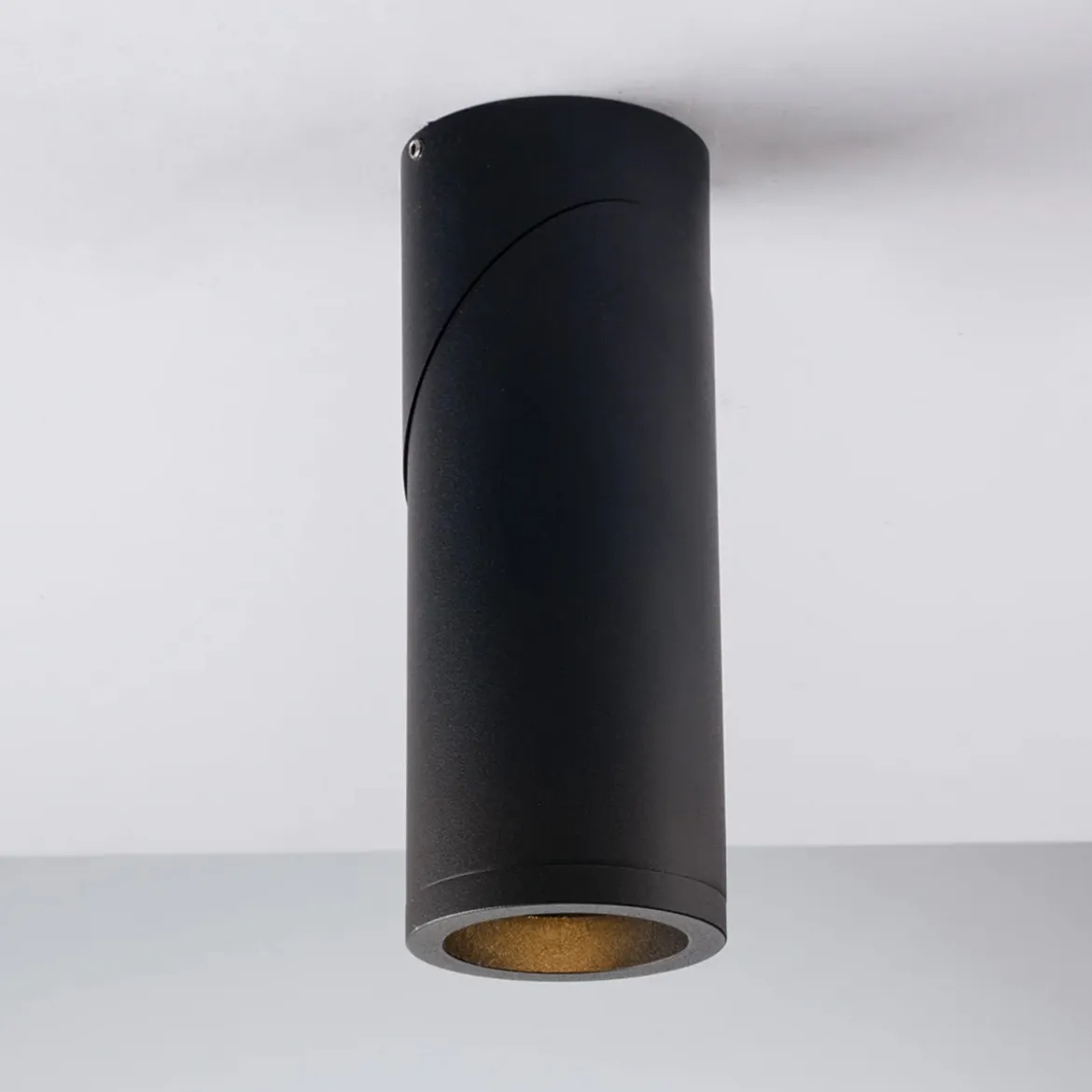 Lampada Faretto Nero Orientabile Luce da Soffitto Plafoniera Rotonda