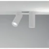 Lampada Faretto Orientabile a Soffitto Plafoniera Rotonda Bianca