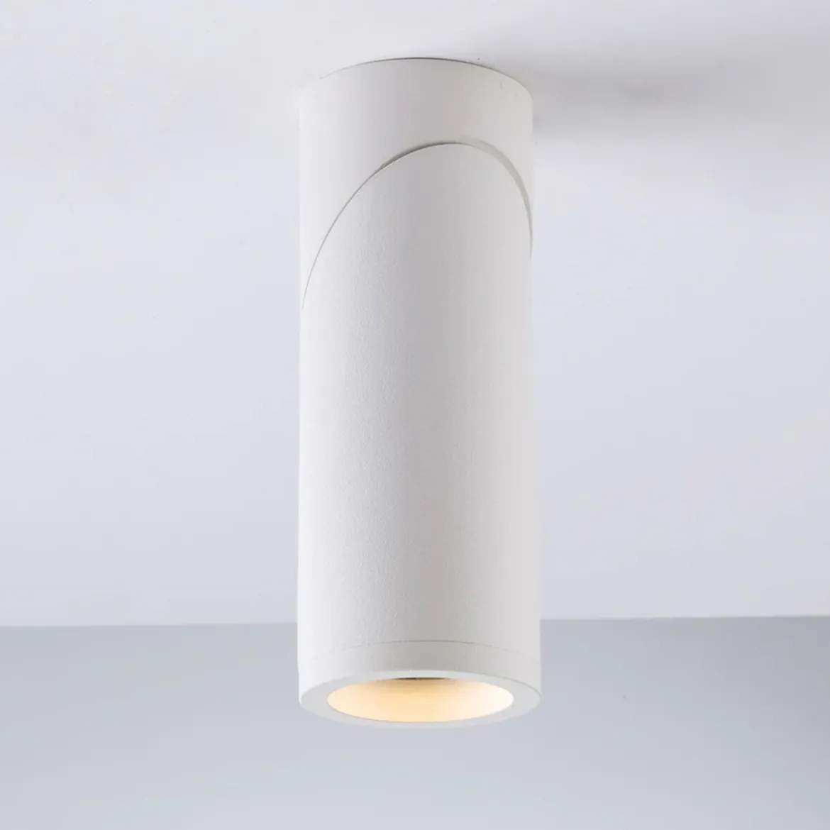 Lampada Faretto Orientabile a Soffitto Plafoniera Rotonda Bianca