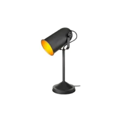 Lampada in Metallo Paralume Direzionabile Attacco Lampadina E27 Nera Pieghevole