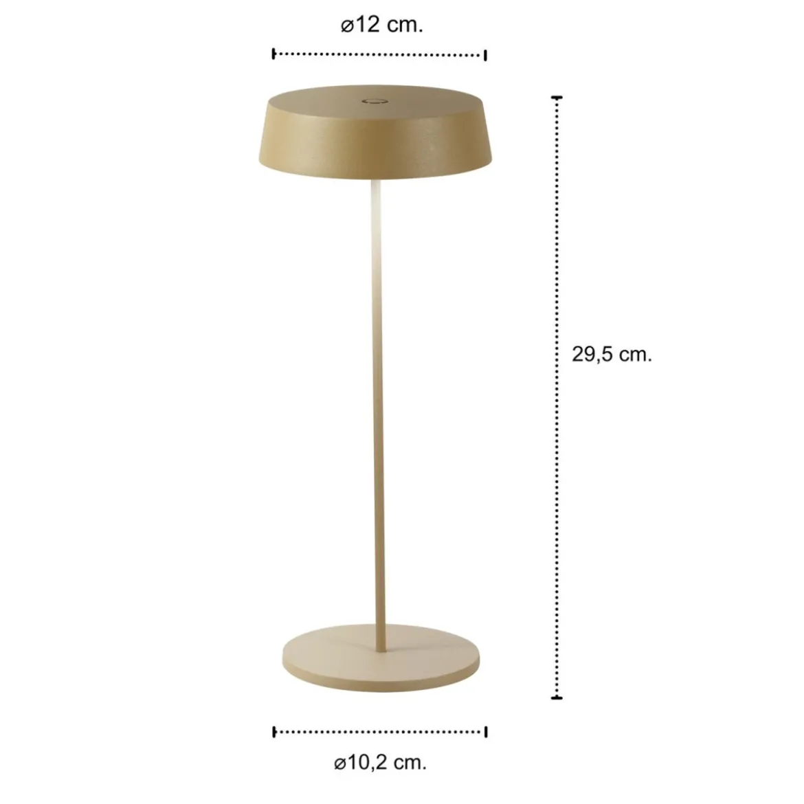 Lampada Oro da Tavolo Intec a LED con Batteria Ricaricabile da Esterno