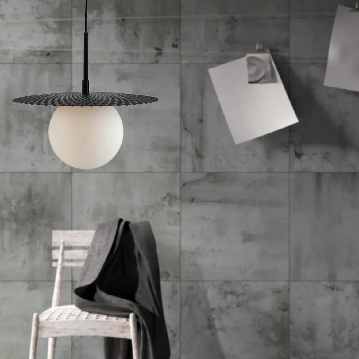 Lampadario Design Moderno in Metallo Nero Luce a Sospensione da Interno