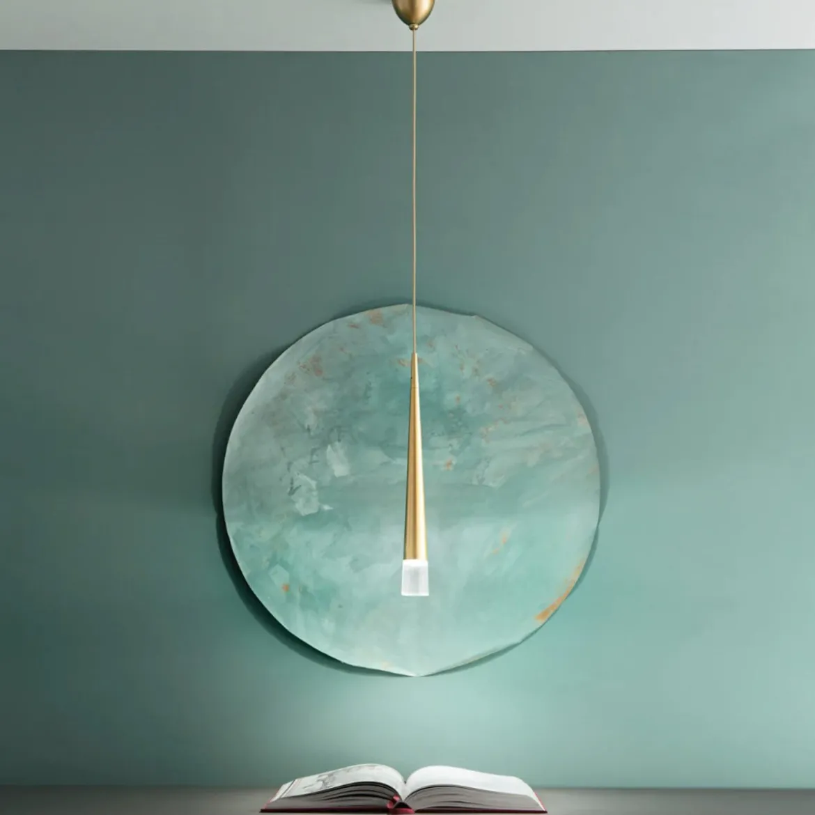 Lampadario Moderno in Metallo Oro Luce a Sospensione da Interno Design