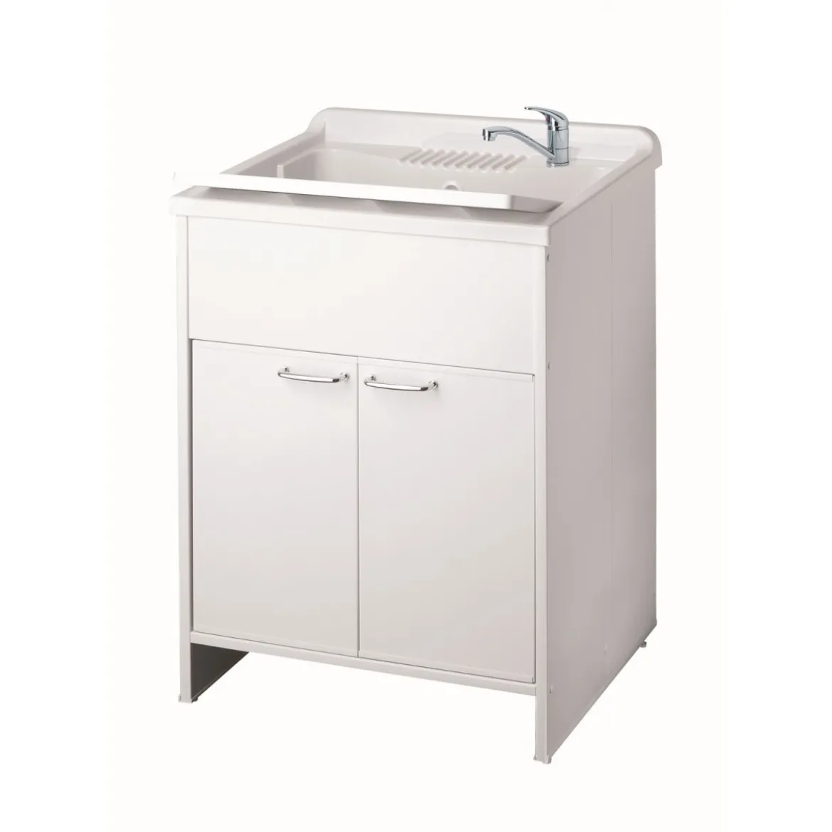 Lavandino Lavatoio per Esterno con Mobiletto 60x60 Pilozzo in Resina