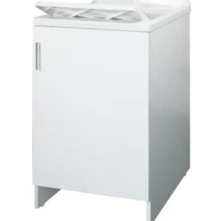 Lavatoio Bianco 1 Anta 45x50x85 cm Vasca PP e Asse in Resina