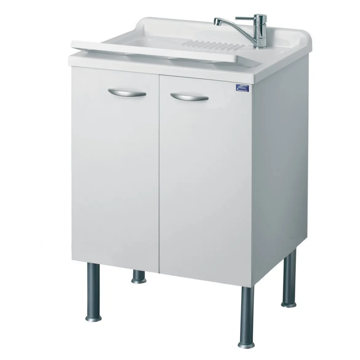 Lavatoio con Mobiletto in Legno 60x60 Sifone Piletta di Scarico Pilozzo Lavanderia
