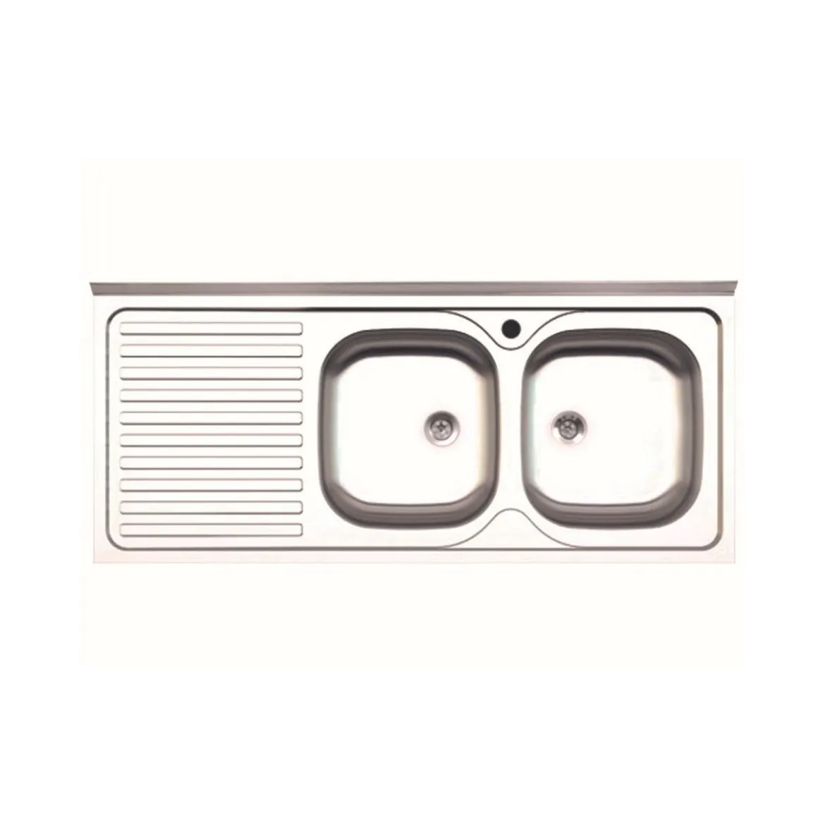 Lavello Lavandino da Cucina Appoggio 120x50 cm 2 vasche Gocciolatoio Sinistro