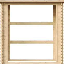 Legnaia da Esterno in Legno Grezzo 168x70x200 cm Tetto Impermeabile