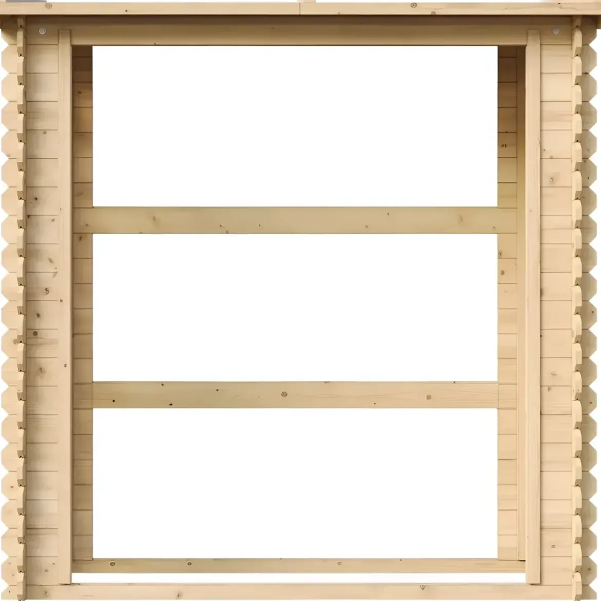 Legnaia da Esterno in Legno Grezzo 168x70x200 cm Tetto Impermeabile