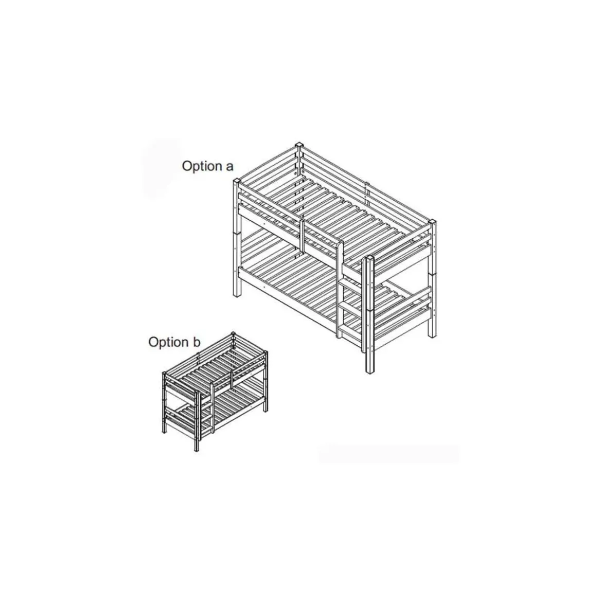 2 Letti Singoli Materasso 90x200 a Doghe Castello Bianco Pino Scala Cameretta
