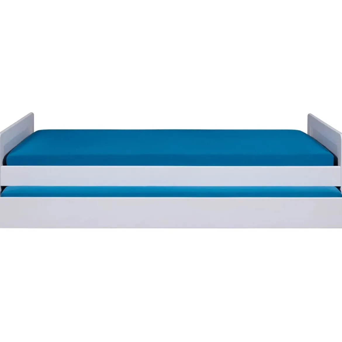 2 Letti Singoli 90x200 Bianco da Cameretta Secondo Estraibile Contenitore
