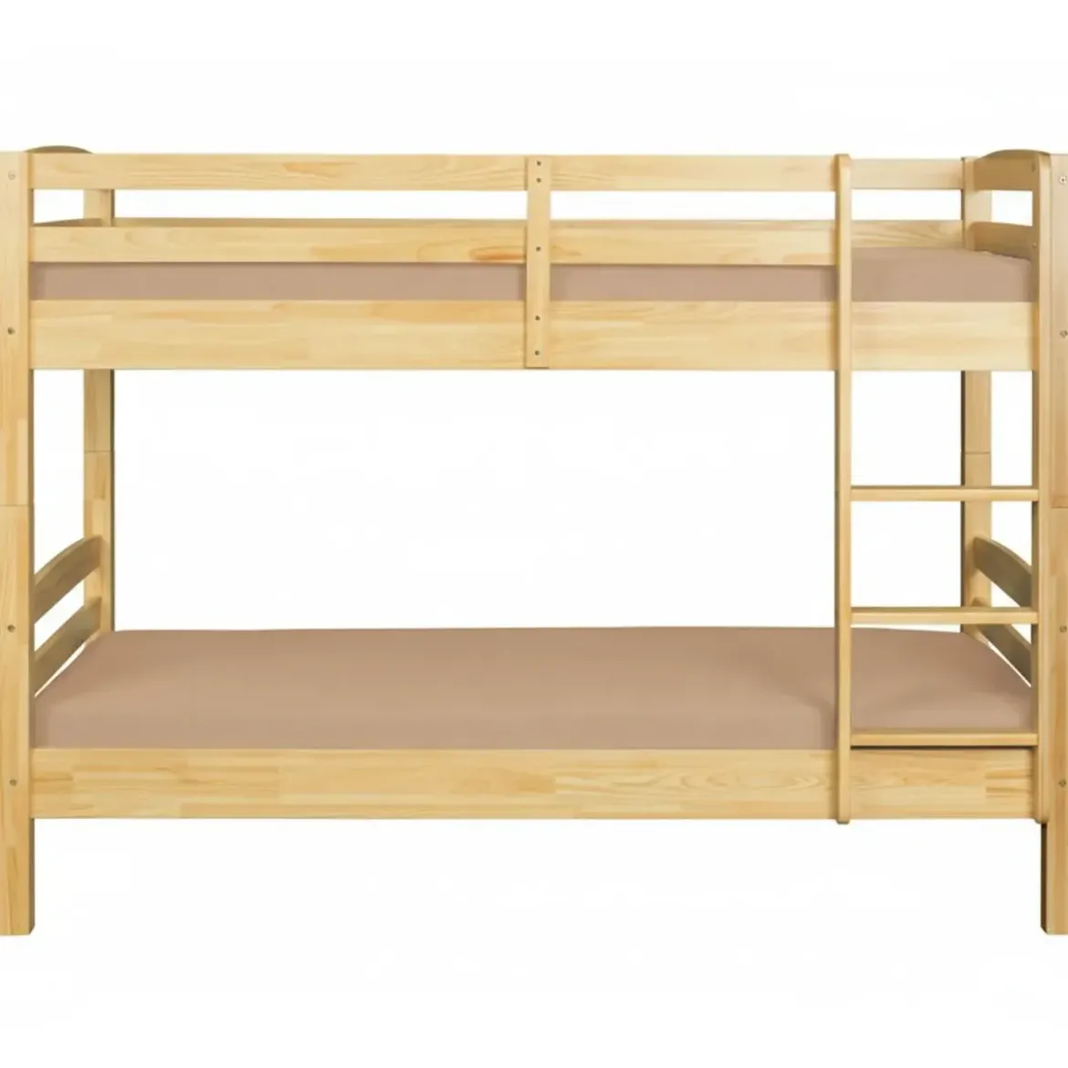 Letto a Castello 90x200 cm Legno Massello Naturale con 2 Reti Singole
