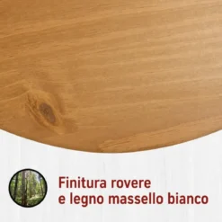 Letto alla Francese 140x200 cm Pino Massello Bianco Rovere con Testiera
