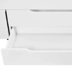 Letto Matrimoniale 160x200 cm Legno Bianco con Rete Cassetti Comodini
