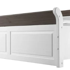 Letto Matrimoniale 180x200 cm Legno Bianco Grigio Cenere con Cassetto