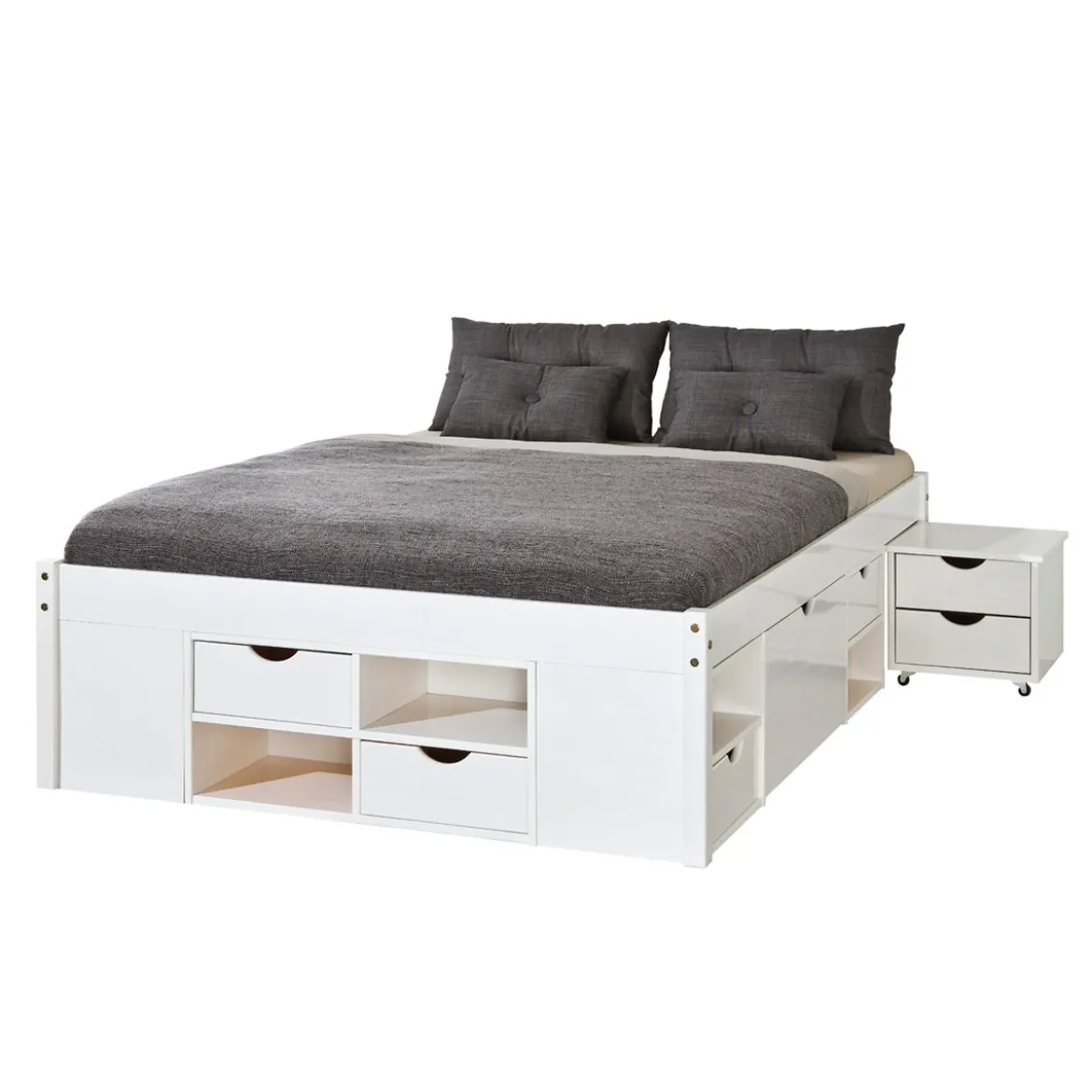Letto Matrimoniale 160x200 Rete a Doghe con Cassetti Due Piazze