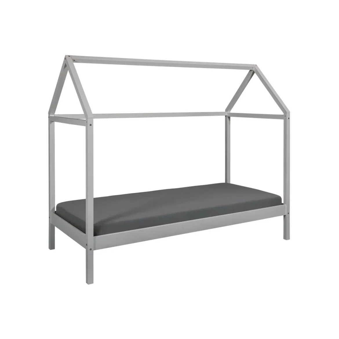 Letto singolo 90x200 cm Bianco con Tetto Doghe