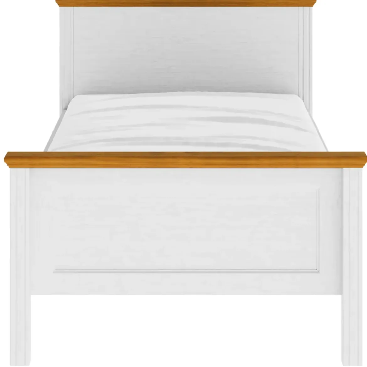 Letto Una Piazza e Mezza 120x200 cm in Pino Massello Bianco Rovere