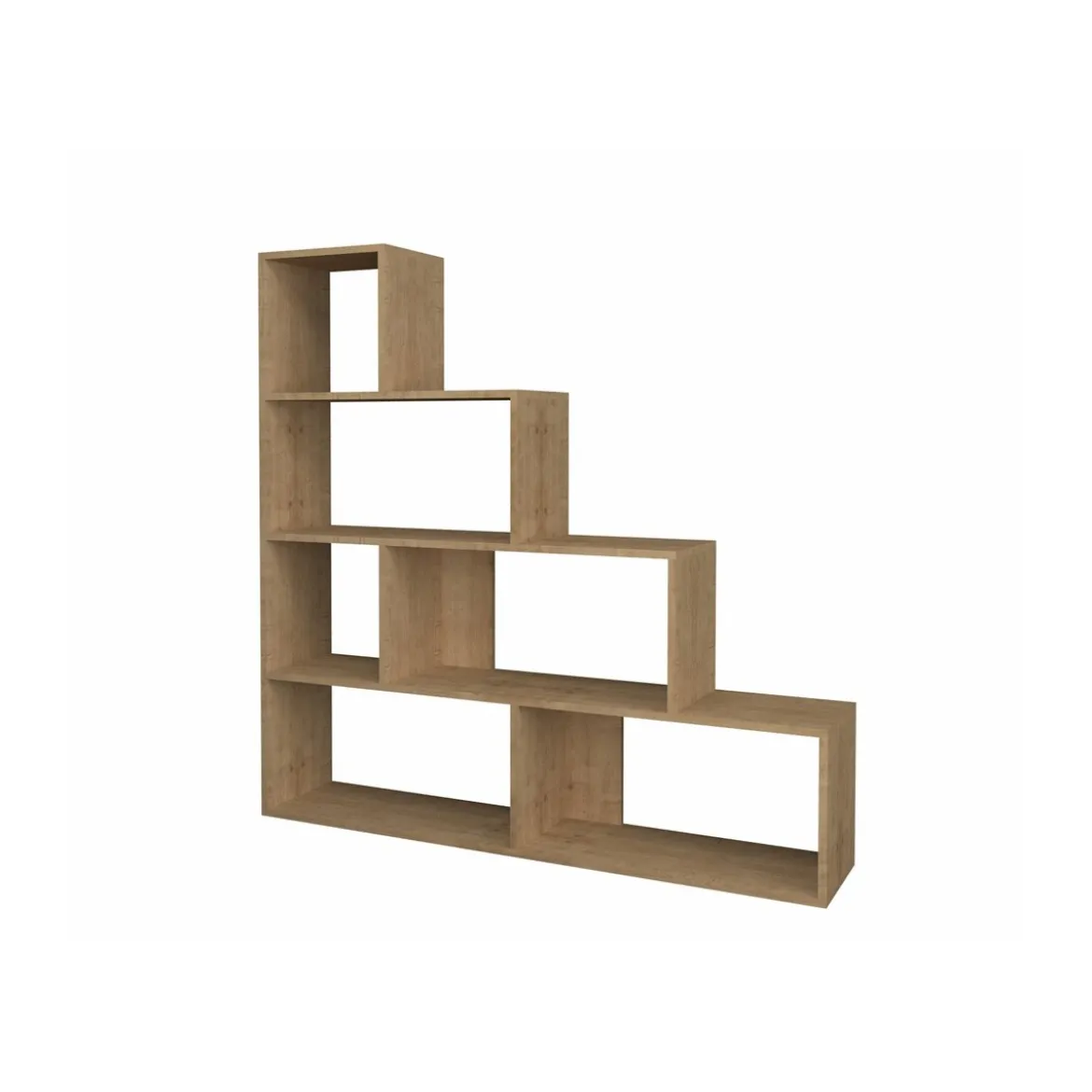 Libreria a Cubi a Scala Rovere Moderna Mensole Legno Divisorio Scaffali Ufficio