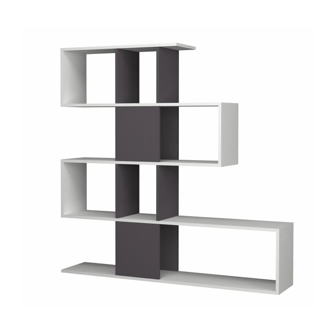 Libreria a Cubi Snake Bianca Moderna Mensole Mobile in Legno Scaffali da Ufficio