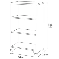 Libreria a Giorno 70x29x118 cm Noce con Ripiani Regolabili