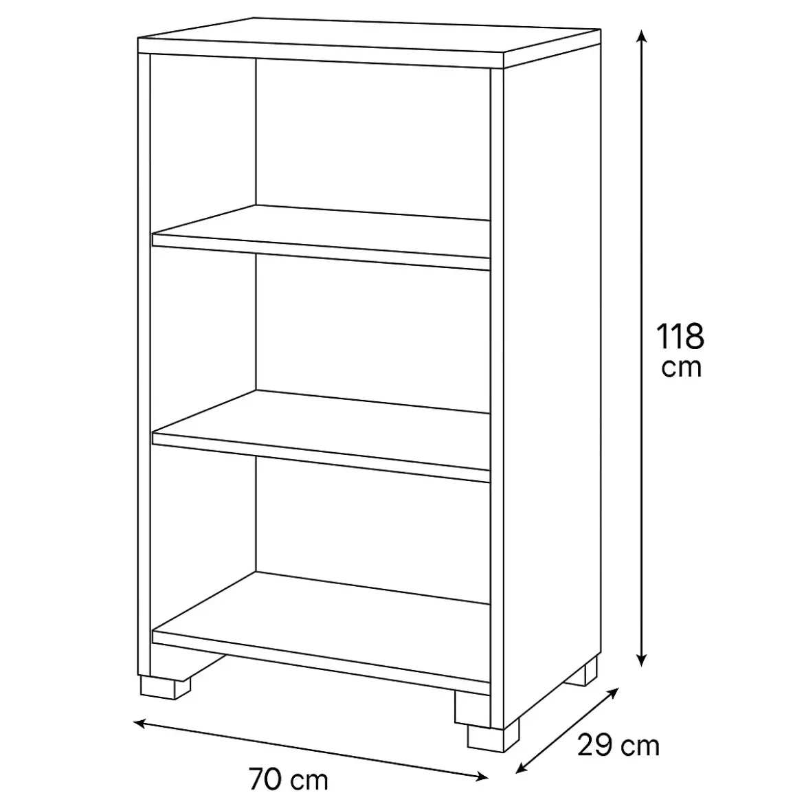 Libreria a Giorno 70x29x118 cm Noce con Ripiani Regolabili